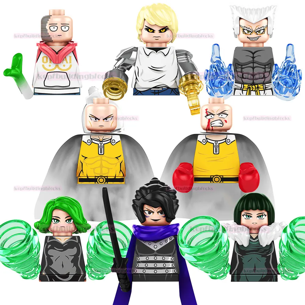 

TP1002 Jump Comics ONE PUNCH-MAN Figure Saitama Tatsumaki Genos Garou Saitama Fubuki Building Block Figure Kids Plastic Toy