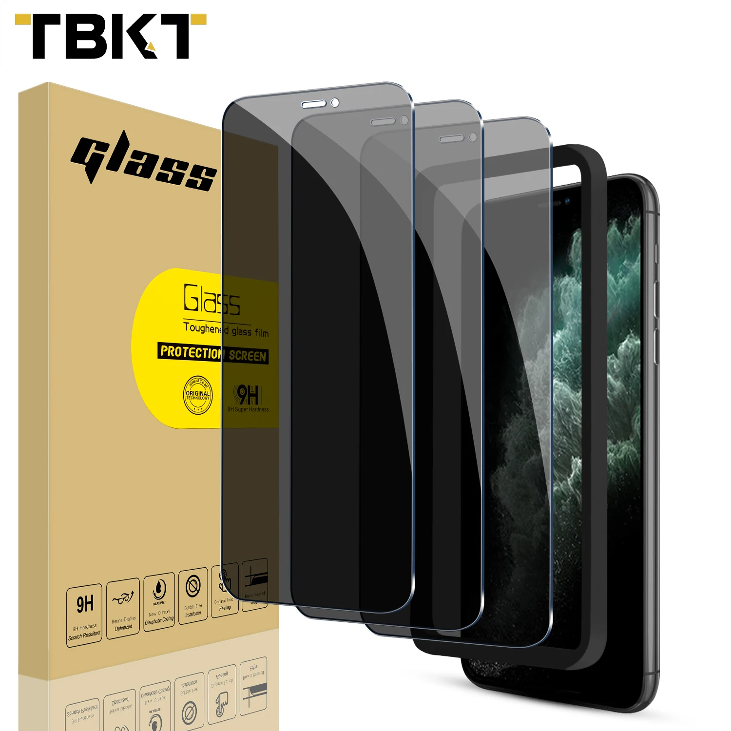 

Amazon 3Pack 0.33mm privacy Screen Glass 3D Screen Protector Fine hole 9H Tempered Glass for iphone 11Pro 5.8