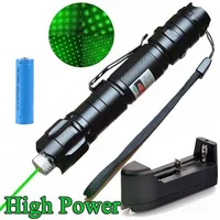 

Powerful 2in1 Green Laser Pen Pointer Star Cap 5mw 532nm Cat Toy Military 009 Green Laser Belt Clip+18650 Battery+Charger