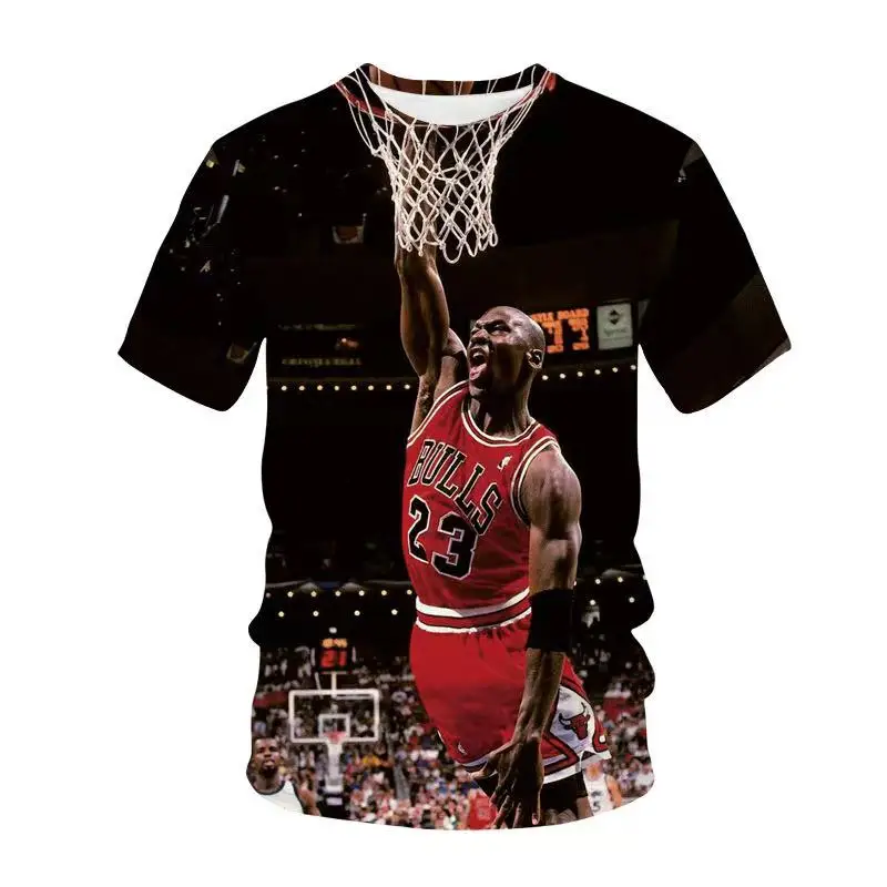 

Bulls Jordan 23 men's t-shirt michael jordan t-shirt 3D printing T-shirt Men's and women's sports fitness jerseys, Customized color