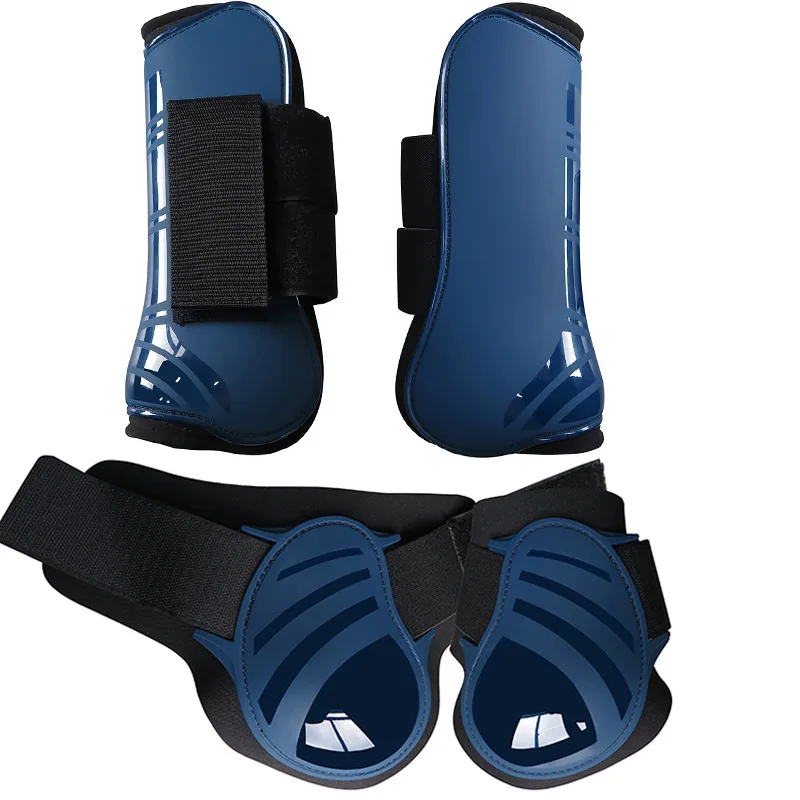 

Horse Neoprene tendon boots PU hard shell Adjustable Jumping Horse leg protection boots four pcs one set