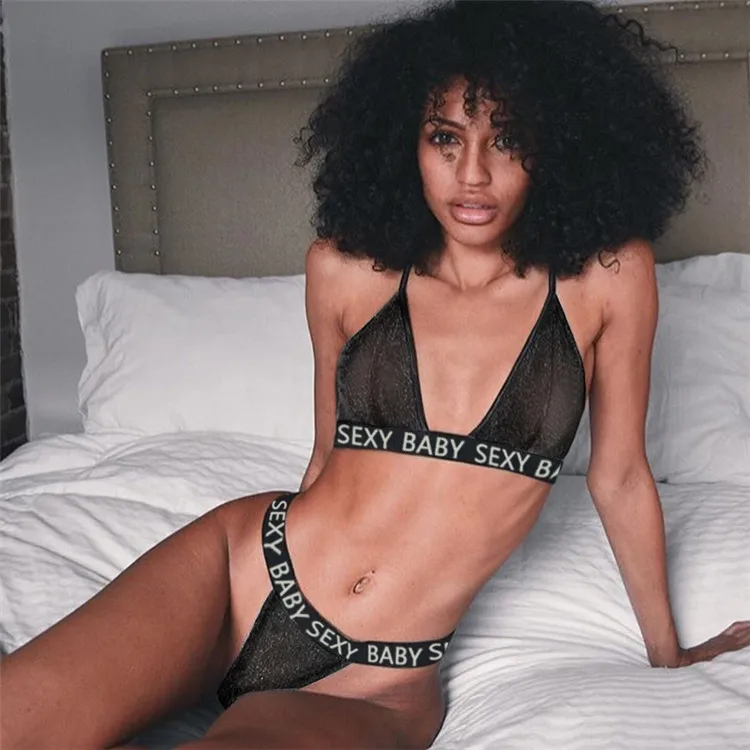 

Boutique Wire Free Women Sexy Printed Shiny Panties Bra & Brief Sets, 3 colors