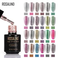 

Rosalind professional nail supplies glitter color gel nail polish soak off shiny platinum uv gel polish with 24 colors