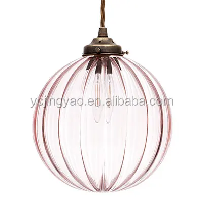 Pink glass deals pendant light shade