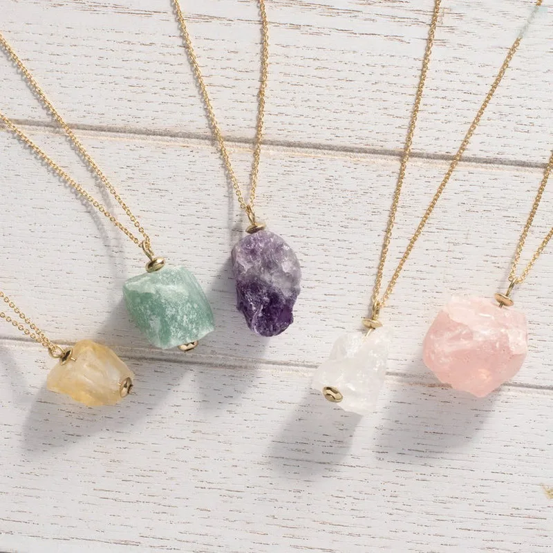 

Rose Quartz,Raw quartz necklace, Natural Rough Crystal Dainty Necklace