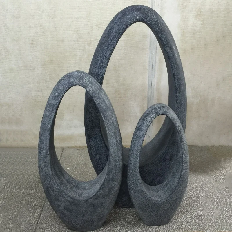 

High-Quality Creative Ornaments Fiberglass Circular Dried Flower Pot Indoor Outdoor Decoration Furnishings, Customized color
