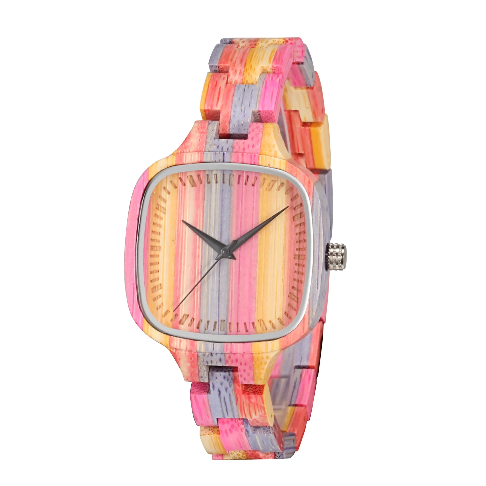 

2020 women watches automatic bamboo watch square face slim fashion latest hand watch