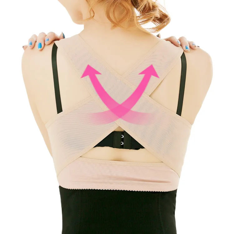 

Chest fitting cross back support humpback posture corrector device