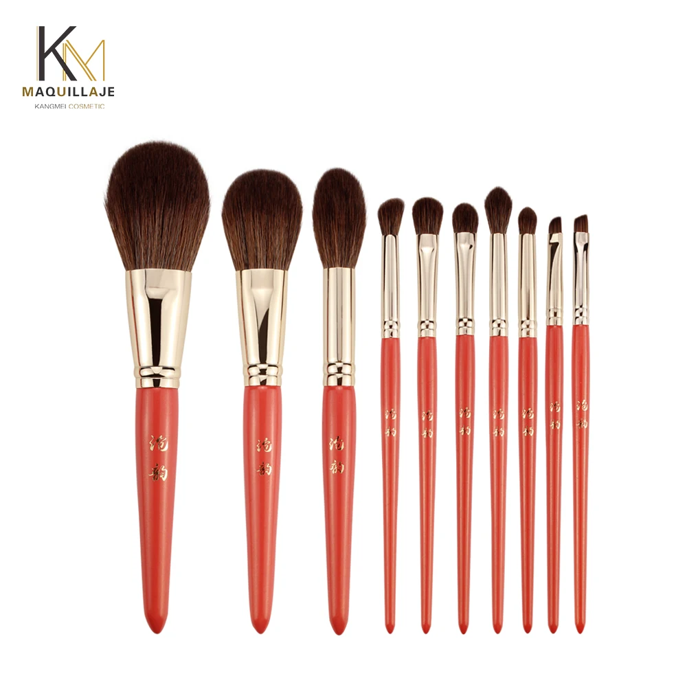 

2021 10pcs Makeup brush set Brand customize brush goat hair makeup brush set