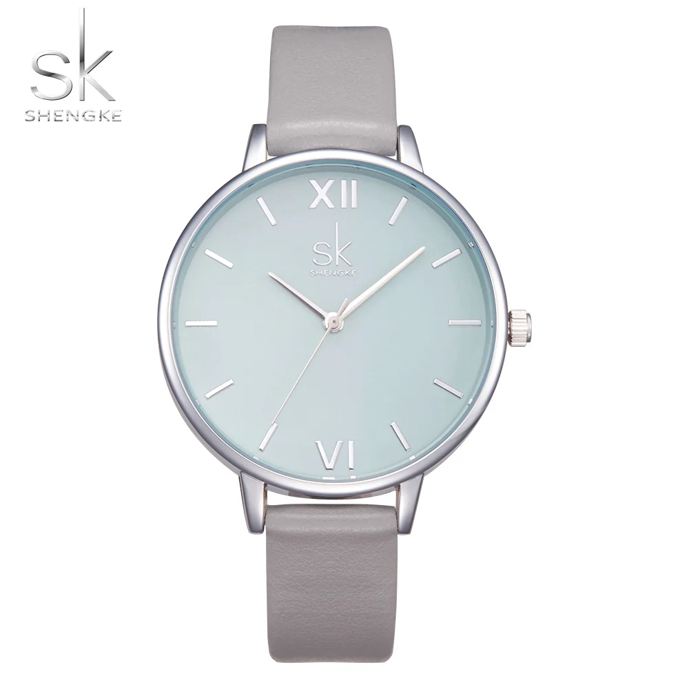 

Shengke Watches Women Fashion Style Female Watch Elegant Dress Leather Casual Quartz Wristwatches Montre Femme Reloj Mujer 2019