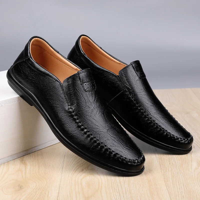 

Fashion Men Official Dress Loafers Shoes for Elegant Occasions Custom Groom Wedding Shoes High End Black GENUINE Leather Slip-on, Black/dark brown/red brown/customized