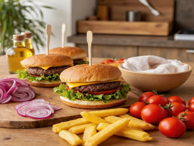 DIY hamburger helper ingredients on wooden table