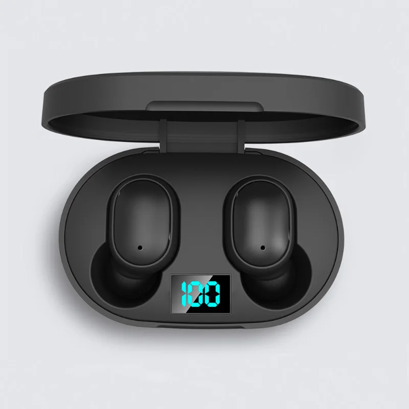 

Digital display E6s wireless earphone headphone V5.0 tws binaural stereo sports earbuds in ear headset black, Black/white/pink/green/blue