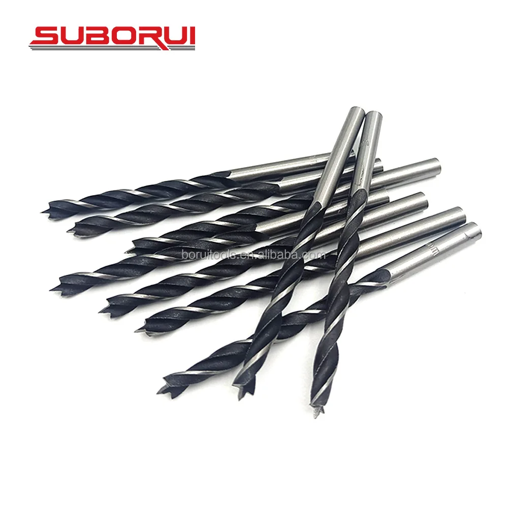 

SUBORUI Tool High carbon steel brad point wood drill bit for Wood Precision Hole Drilling