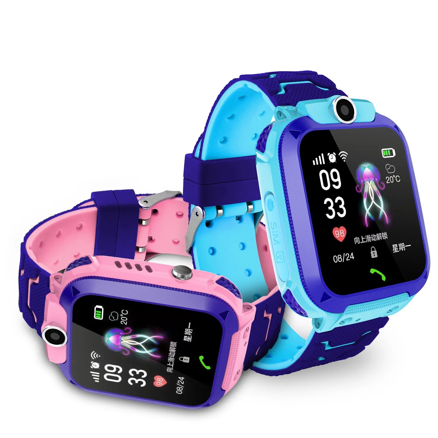 

High Quality LBS Tracker Safety Children Kids Smart Watch Q12 with Emergency SOS Phone Call Smart Watch