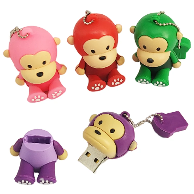 Wholesale Gift Cartoon Animal Memorias Pen Drive 2GB 4GB 8GB 16GB 32GB 64GB Monkey Memory Stick Usb Flash Drive Pendrive - ANKUX.COM