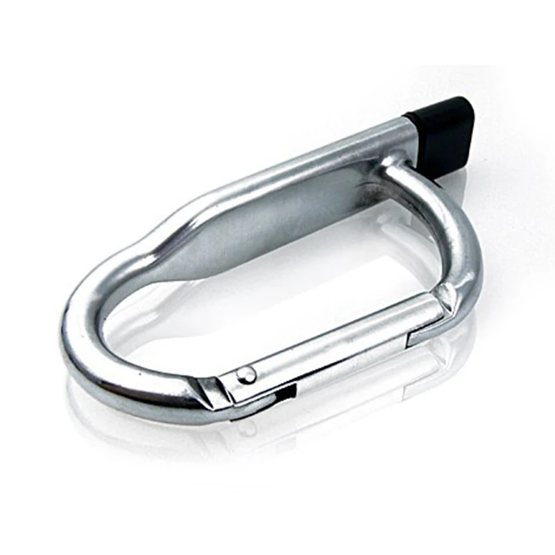 

Special Metal Carabiner Shape Karabiner USB Flash Drive Pendrive With Logo, Beige, black