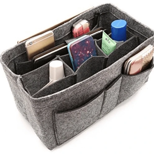 

Lightweight 10 Pockets 3MM Wool Blended Felt Handbag Purse Organizer Bag In Bag Insert Bag Organizer, Customized