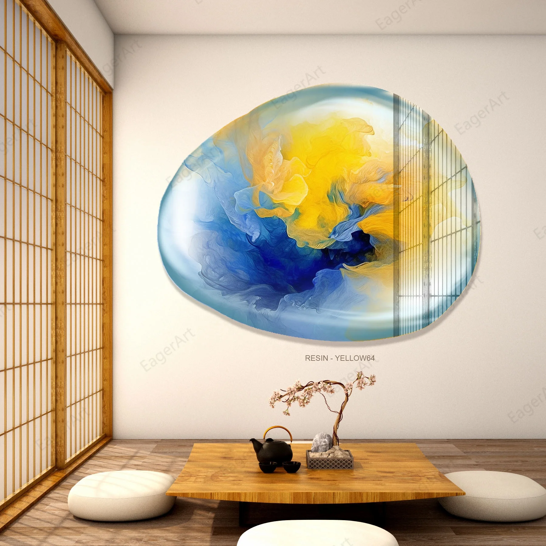 

Modern Unique shaped Resin Paintings And UV Prints Abstract Special shape Wall Art Pictures for Home Decor