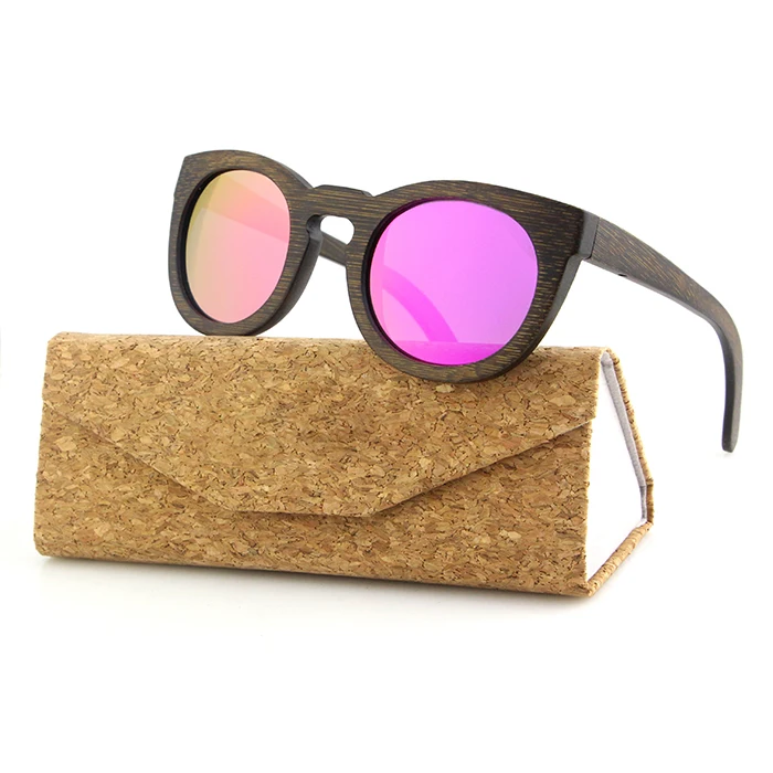 

2021 all bamboo wood sun glasses custom logo handmade wooden round frame polarized lens uv400 cat eye sunglasses