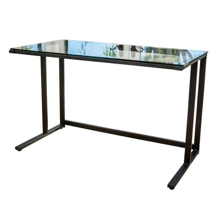

Tempered Metal Frame Glass office Computer Desk, Black