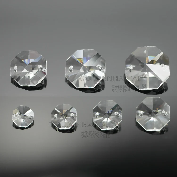 

Goldenhaitai top quality crystal octagon loose beads10.12.14.16.18.20. 22mm for chandelier decoration, Clear