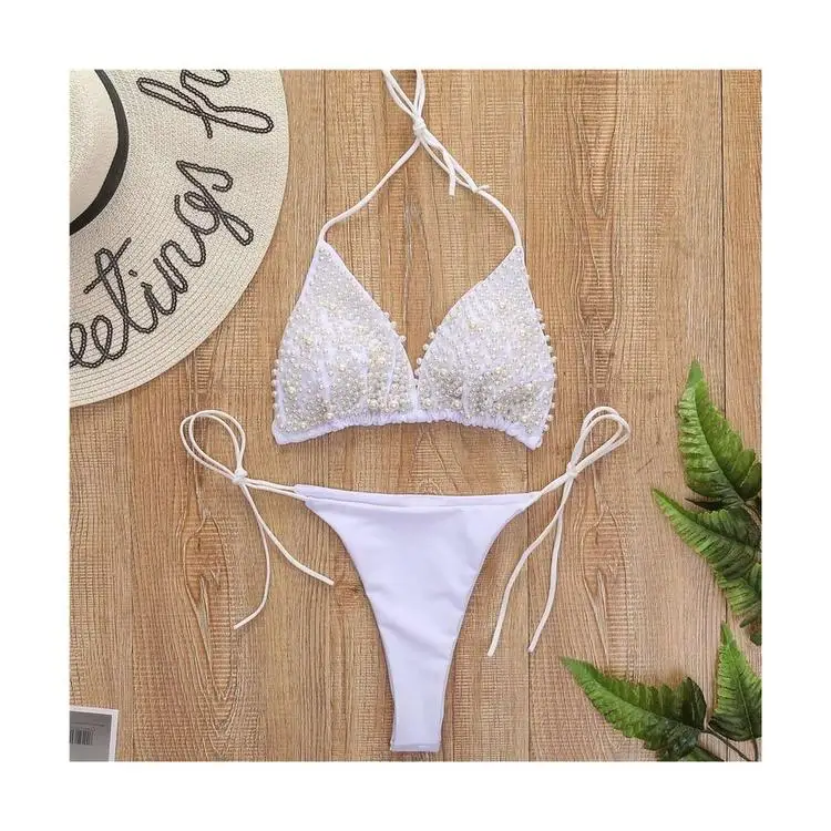 

Wholesale Customize New Pearls Style Micro Brazilian Bikinis Set For Women