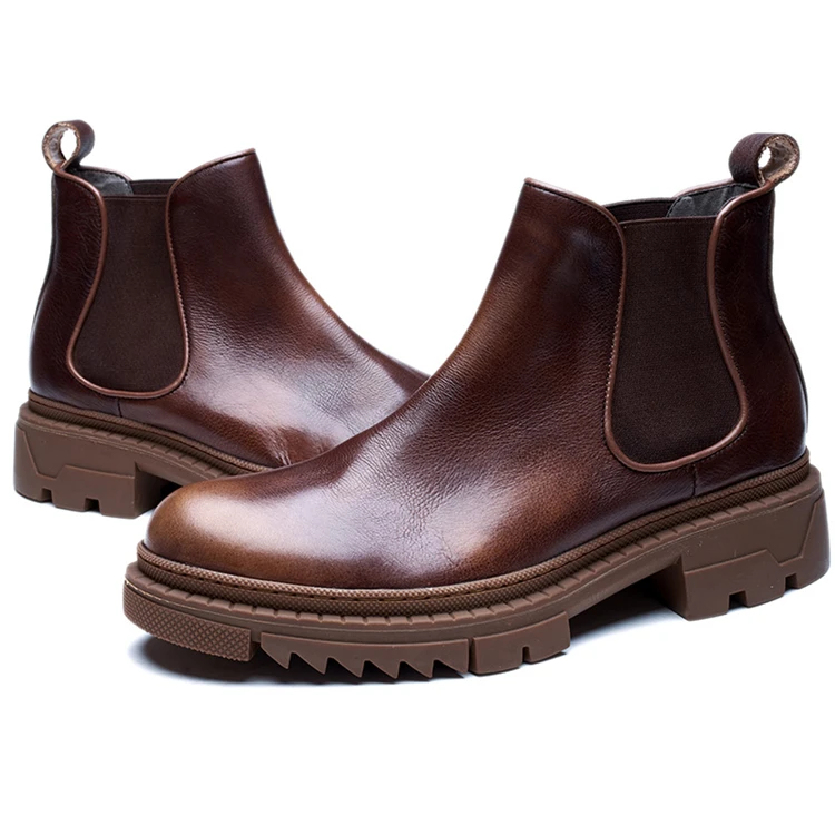 

Chinese manufacturer sells high-quality fashion trendy Roman boots men's leather boots, Brown