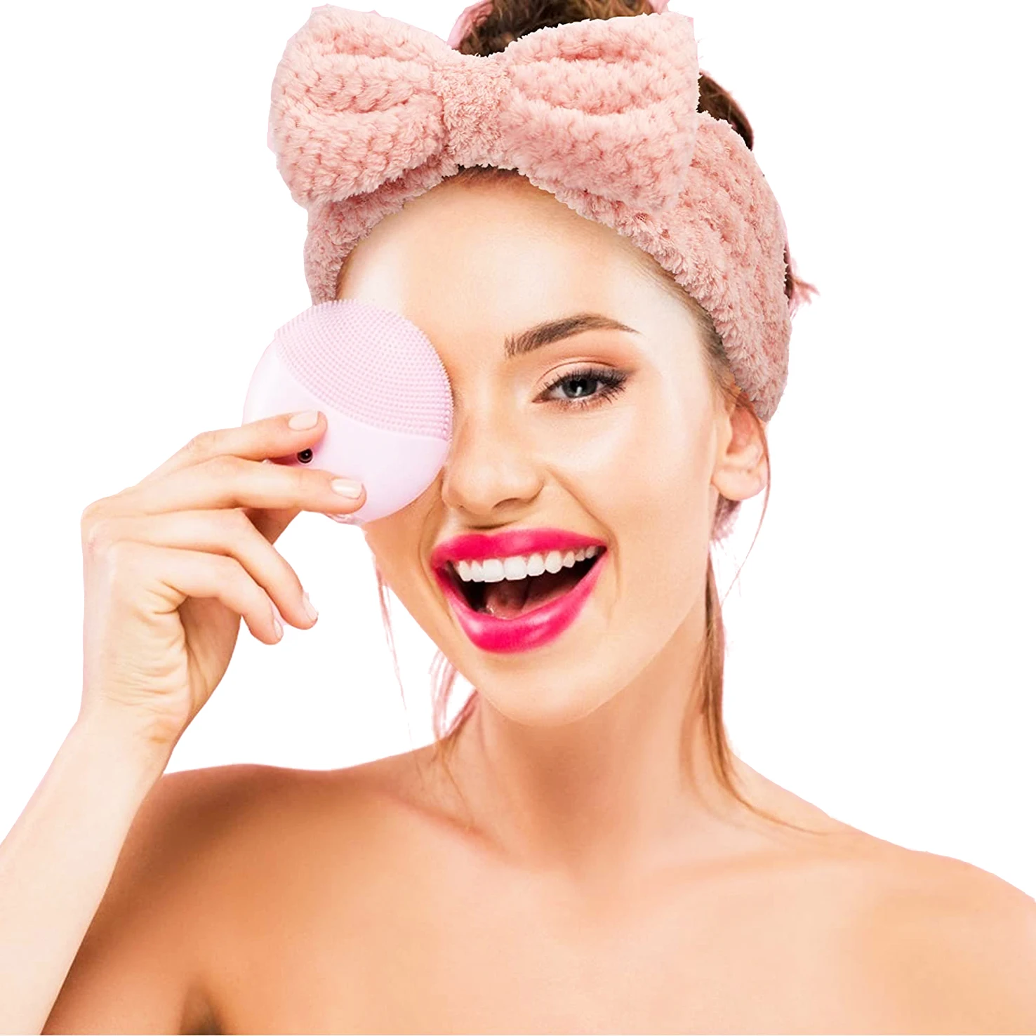 

Low MOQ high density bow bathroom cosmetic spa head band wash face hairband makeup microfiber headband elastic hair band