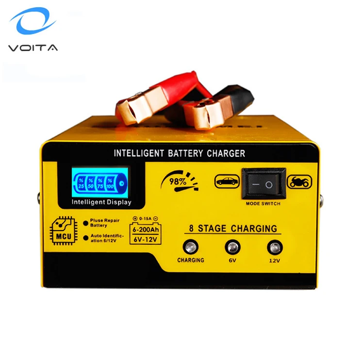 

2022 Portable Intelligent Automatic 12V 6V 15A Car Battery Charger