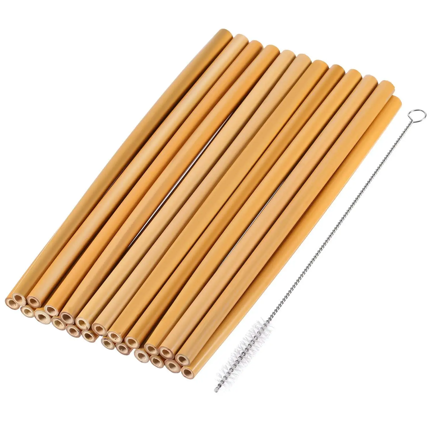 Reusable Organic Natural Custom logo Engraved Bamboo Straws for Party Birthday Wedding Bar Tool Degradable Bamboo Straw