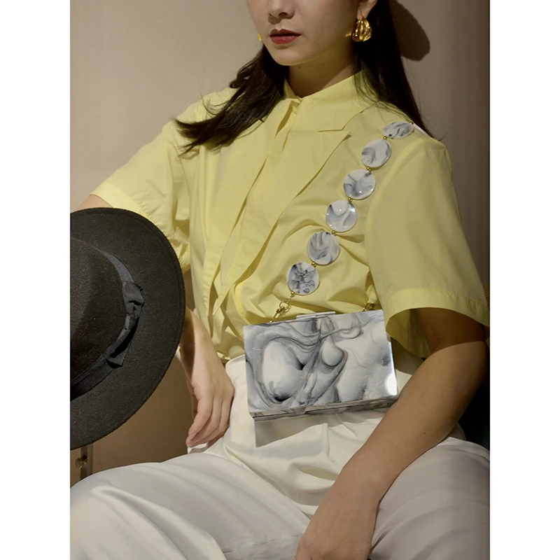

fashion marble acrylic purse with acrylic chain