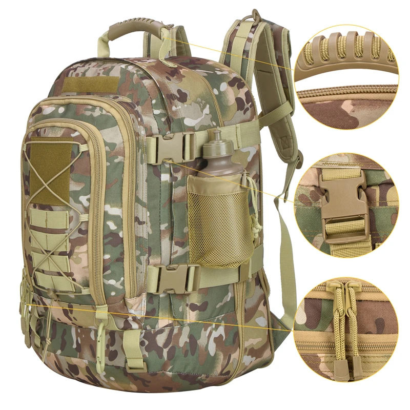 

military tactical backpack Large Capacity Hiking 39L-60L shoulder strap sport Military Tactical Backpack bag Hiking equipment, Ocp
