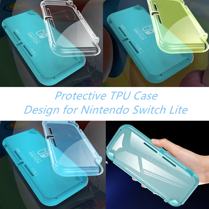 
Protective Case Grip Case Designed for Switch Lite Premium Clear TPU Case Full Protection for Nintendo Switch Lite 