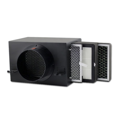 8 Inch Air Purifying Box with Primary, Activated Carbon and HEPA Filters
