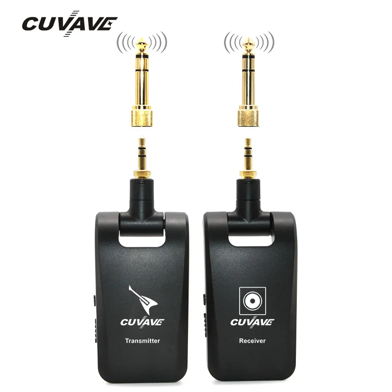 

Electric Guitar Stereo Wireless System Transmitter Receiver Pickup Guitar Accessories 3.5mm 6.35mm Wireless Stereo, Black