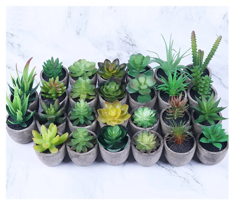 

New Mini Paper Pulp Tropical Plante Artificielle Faux Plants Decor Indoor Succulents In Korea Artificial Plant In Pot, Customizable