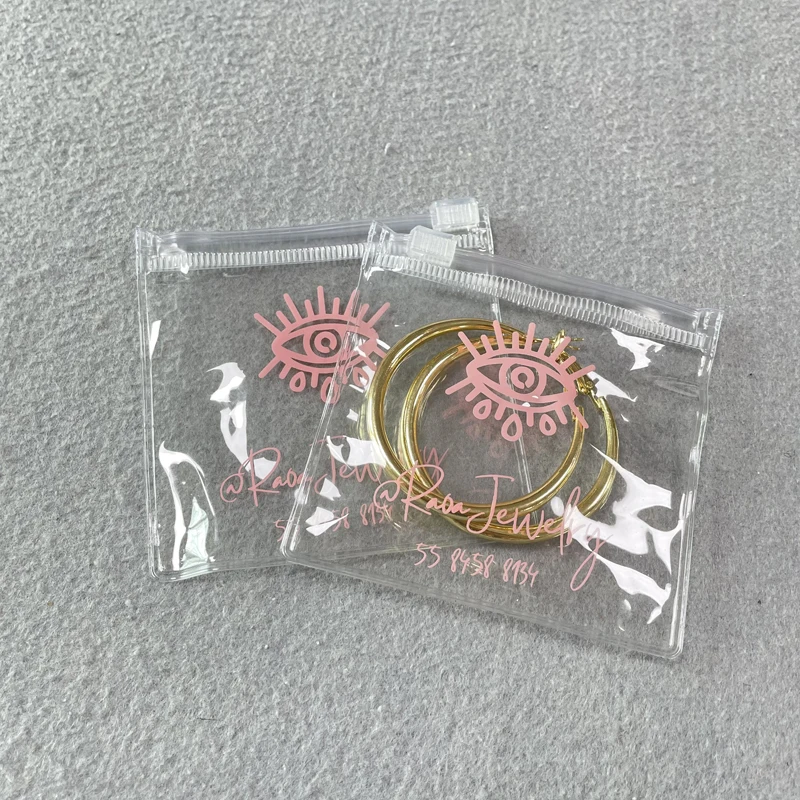 

Luxury Clear Zip Lock Plastic Bag Small Zipper Bags For Jewelry Plastic Transparent Bag PVC For Earrings Packaging