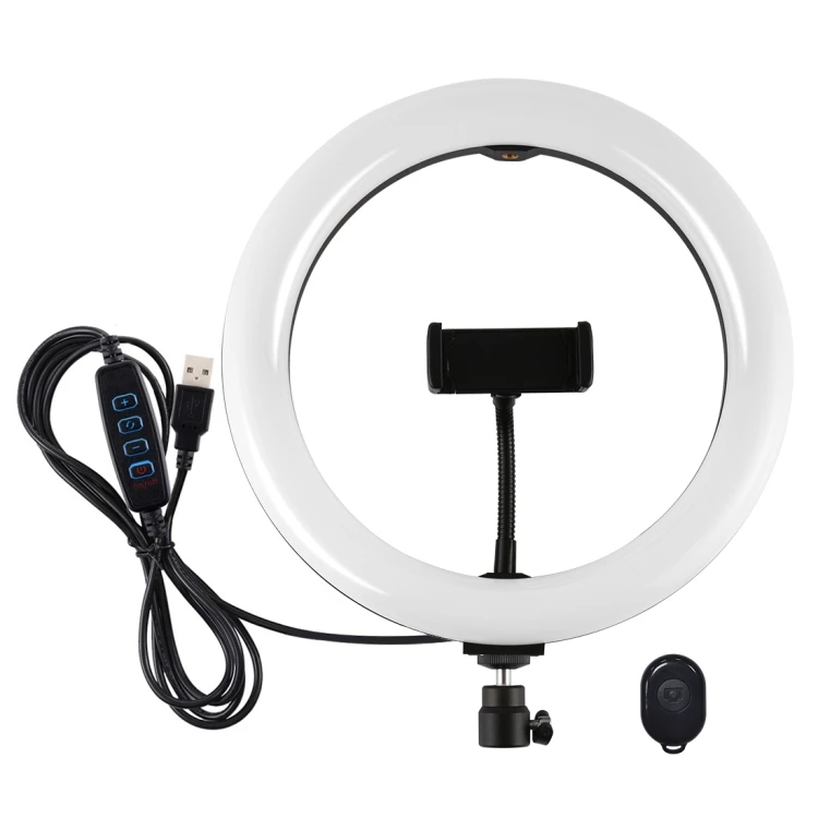 

Ready To Ship PULUZ 10.2 inch 26cm 3 Modes Color Temperature LED Curved Diffuse Beauty Light Video Lights with Phone Clamp