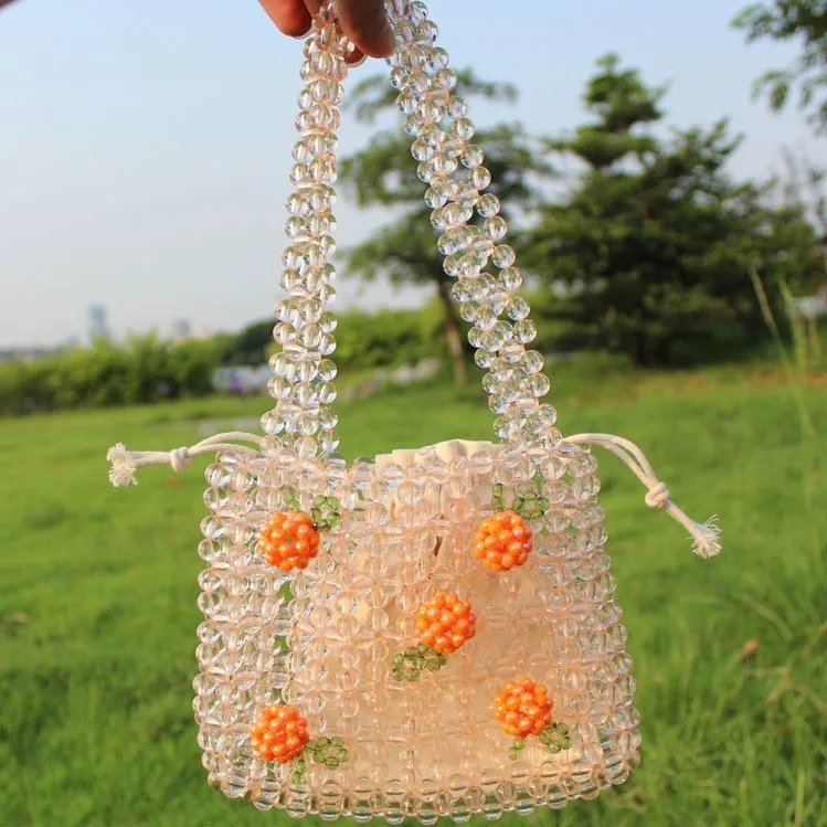 

New fashion hand made craft luxury pearl beaded hand bags for Women beaded bag handmade