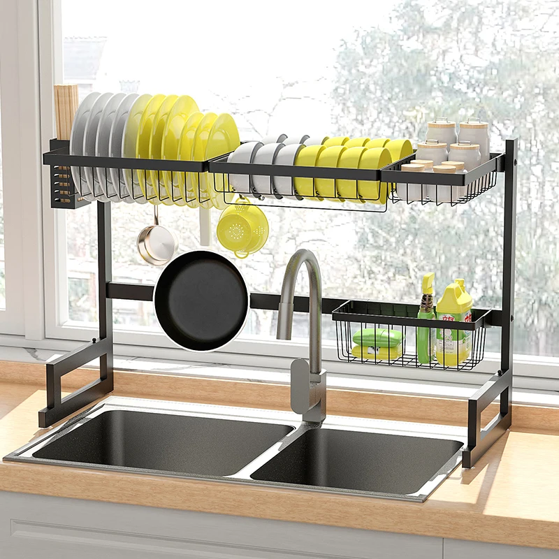 

wireking stainless steel 2 tier over the sink dish dryer rack drying drainer iron dish drying racks, Customized
