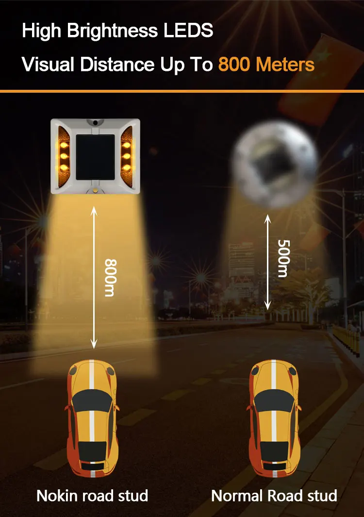 IP68 high brightness driveway motorway green aluminum solar led road marker studs