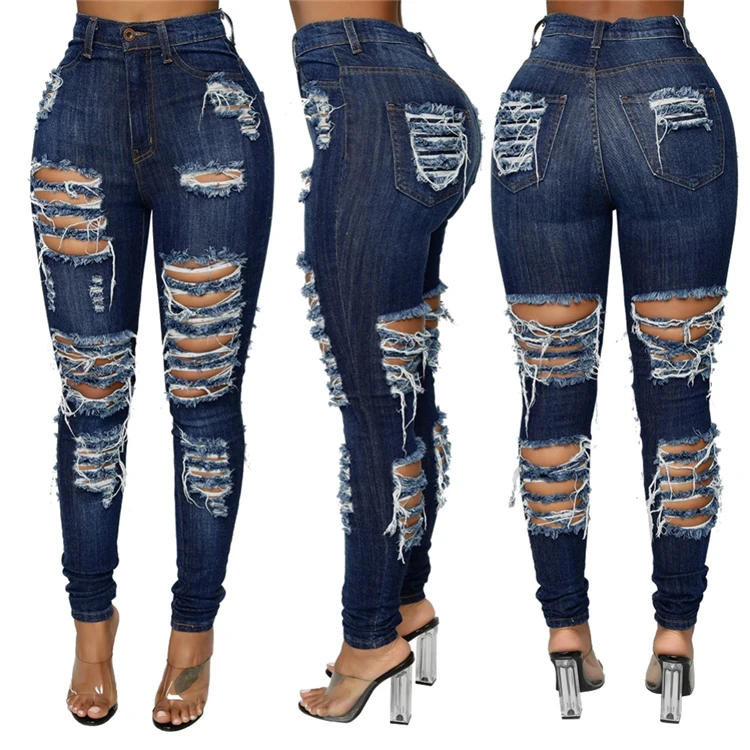

Wholesale Plus Size High Waist Women Denim Jeans Pants Women WZ_8305