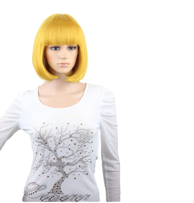 

3# European and American Wig Cosplay Bobo Wig Anime Color Qi Liu Haibo Bobo Wig