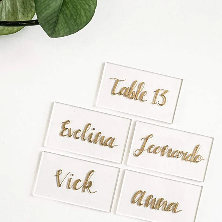 
Clear Customized Size Silk Printing Acrylic Blank Party Name Card Acrylic Invitations Wedding Invitation Card 
