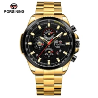 

Forsining 157 2019 Classic Black Golden Clock Male Steampunk Sport Series Complete Calendar Men's Automatic Watches