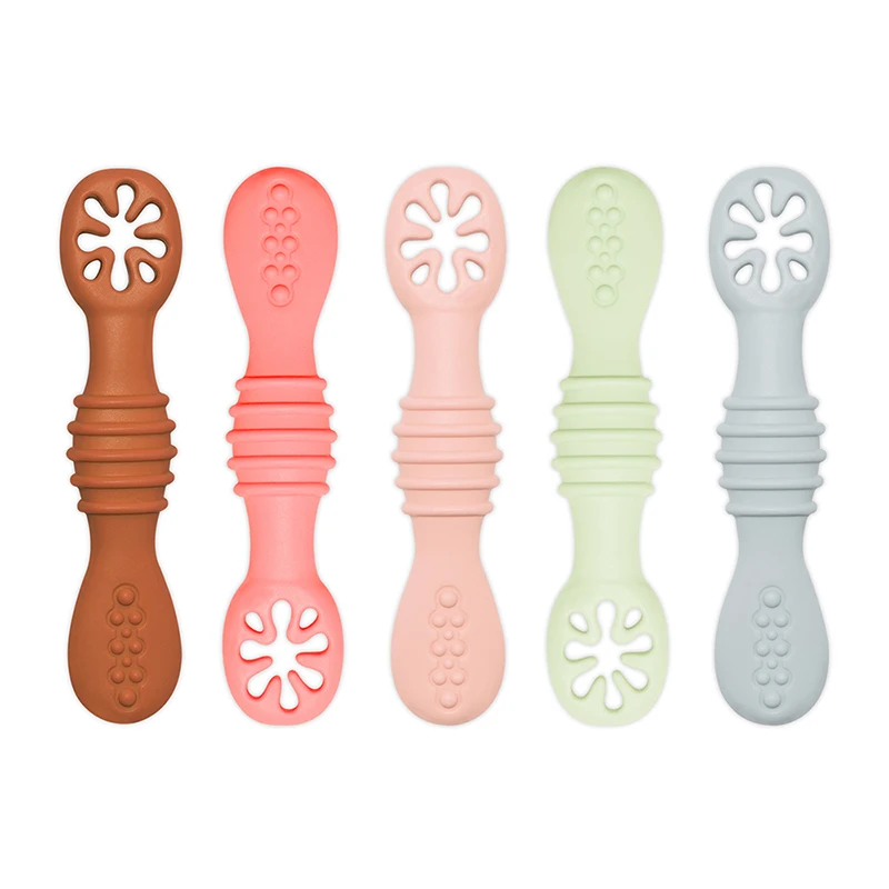 

BHD Newest BPA Free Soft-Tip First Stage Self Feeding Silicone Baby Toddler Training Spoon, All colors from pantone sheet