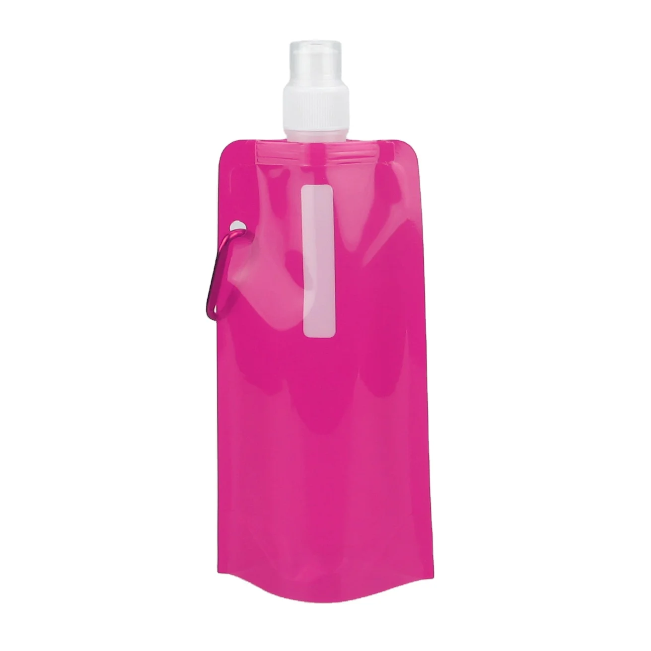 

Custom Plastic Collapsible Bottle With Carabiner Camping Water Bottle