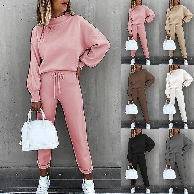 

Fall Long Sleeve 2 Piece Sleep Wear Sets Lounge Wear Women Clothing, 3 colors