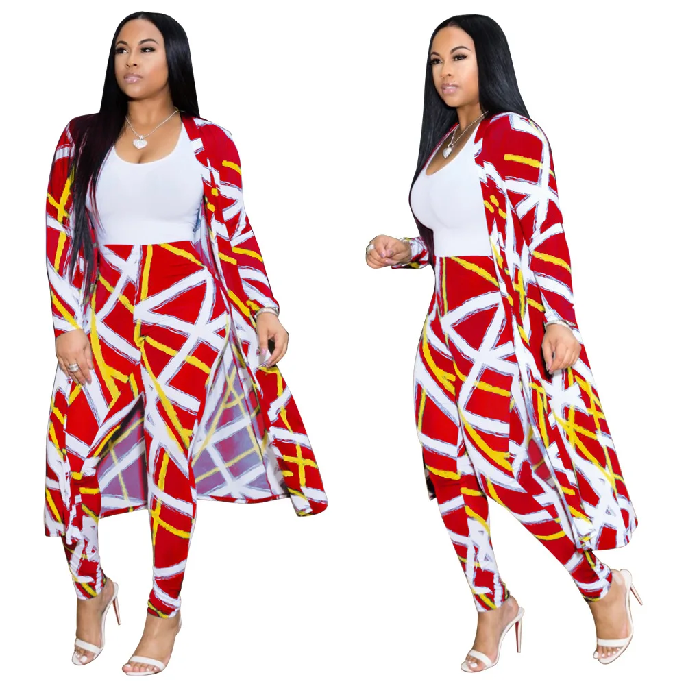 

New Wholesale High Quality 3xl Plus Size Fashion Coat leggings Women Two Pieces Sets Women Clothing Suits, Red, purple, blue, green